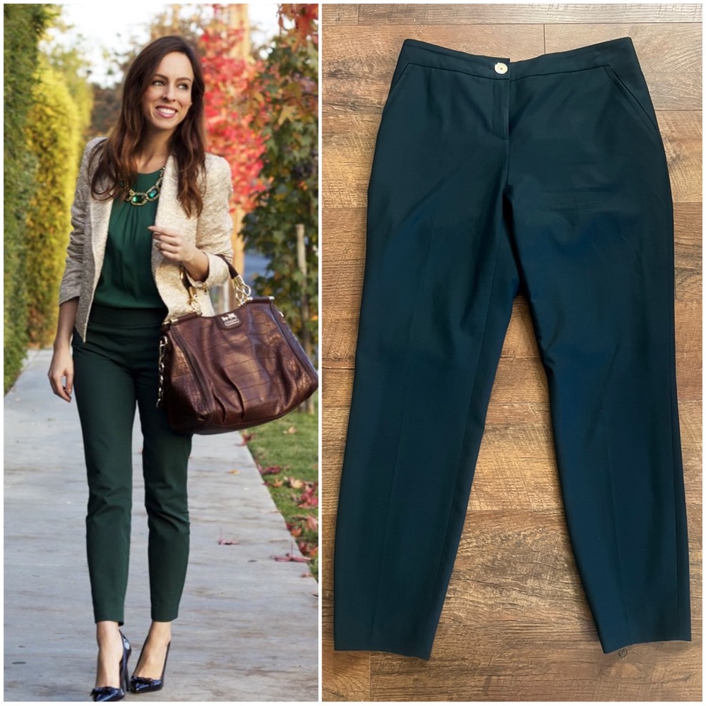 Ted Baker Dark Green Cropped Ankle Pants